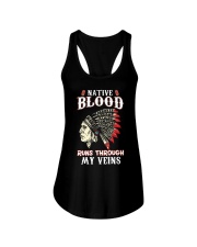 Native Blood Runs Through My Veins Ladies Flowy Tank tile