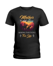 Mother and Son Riding Partner For Life Ladies T-Shirt tile