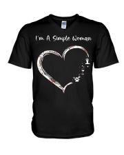 Simple Yoga Woman V-Neck T-Shirt tile