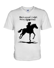 988-hor-danger-tb V-Neck T-Shirt tile