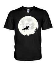Horse moon V-Neck T-Shirt tile