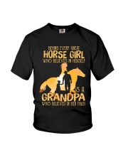 Horse Girl And Grandpa Youth T-Shirt tile