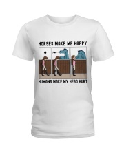 Horses Make Me Happy Humans Make My Head Hurt Ladies T-Shirt tile