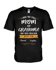 I have two tittles MOM and GRANDMA V-Neck T-Shirt tile
