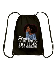 Black Girl Drawstring Bag tile