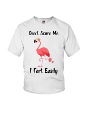 Flamingo Don't Scare Me I Fart Easily Youth T-Shirt tile