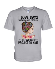 I Love Knit V-Neck T-Shirt tile