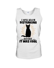 Cat I Was Social Distancing Before It Was Cold Unisex Tank tile