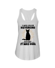 Cat I Was Social Distancing Before It Was Cold Ladies Flowy Tank tile