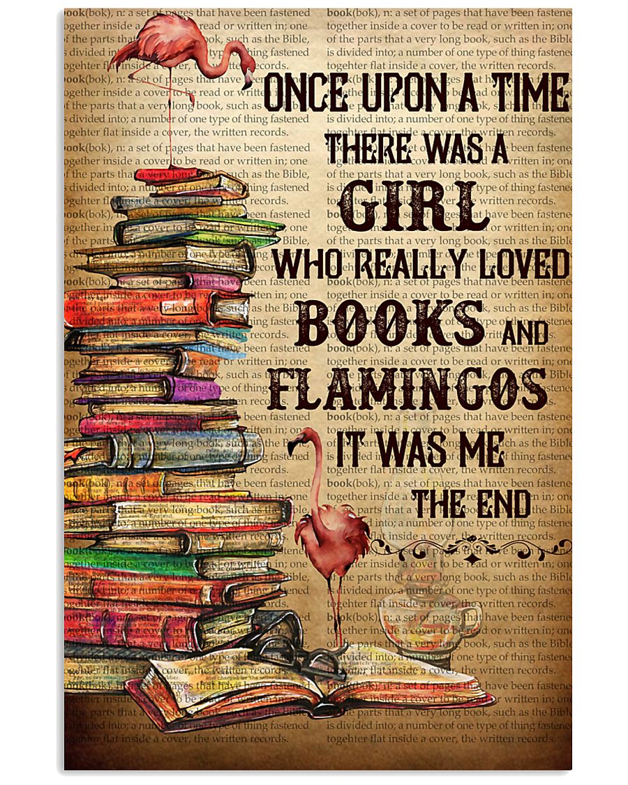 Flamingos And Books 24x36 Poster