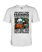 You Don't Stop Farming V-Neck T-Shirt tile