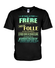 JE SUIS LE FIER FRERE V-Neck T-Shirt tile