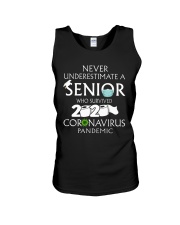 Nerver underestimate a Senior black shirt Unisex Tank thumbnail
