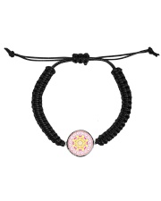 Pink Mandala Beaded Cord Bracelet Cord Circle Bracelet front
