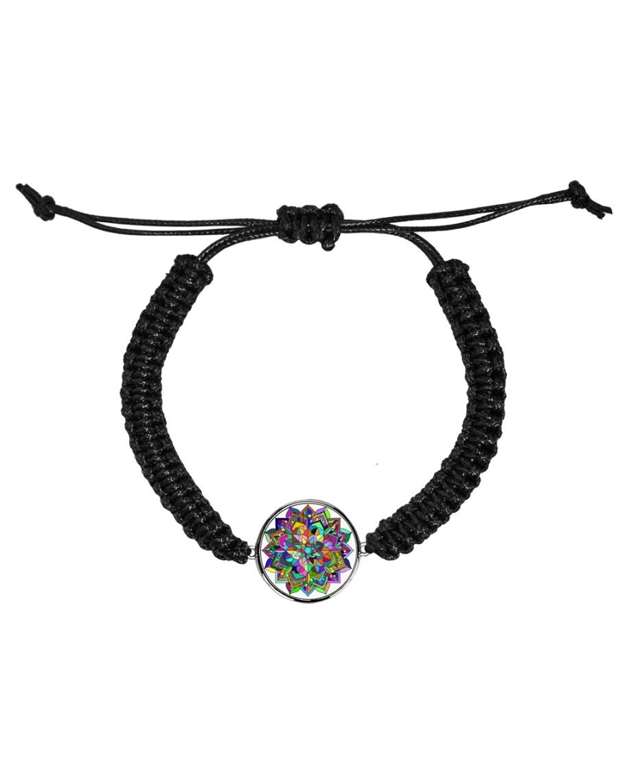 Mandala color light Cord Circle Bracelet