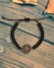 Psychedelic Kaleidoscope Mandala Cord Circle Bracelet aos-bracelet-cord-front-lifestyle-4