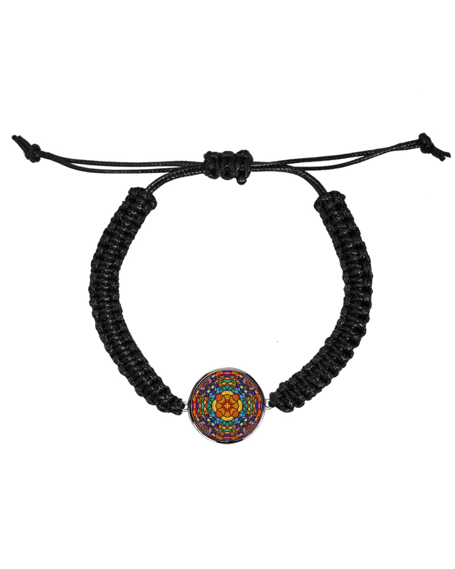 Psychedelic Kaleidoscope Mandala Cord Circle Bracelet