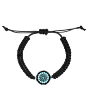 Cord Circle Bracelet Mandala green black Cord Circle Bracelet front