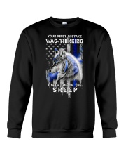 Police Your First Mistake Was Thinking Crewneck Sweatshirt tile
