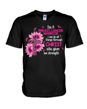 I'm A Breast Cancer Warrior V-Neck T-Shirt tile