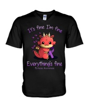 It's Fine I'm Fine V-Neck T-Shirt tile