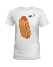 Hot dog cartoon HA Ladies T-Shirt thumbnail