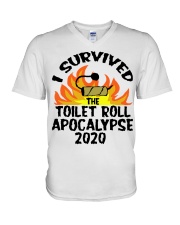 I survived toilet roll apocalypse 2020 shirt V-Neck T-Shirt thumbnail