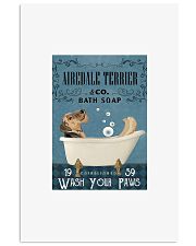 Airedale terrier co bath soap wash your paws poste 11x17 Poster front
