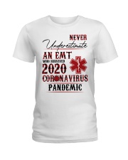 Never underestimate an emt who survived 2020 Ladies T-Shirt thumbnail