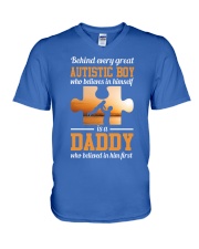 autism dad V-Neck T-Shirt tile