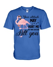 Flamingo flock V-Neck T-Shirt tile