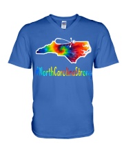 north carolina nurse V-Neck T-Shirt tile