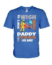 firefighter kid V-Neck T-Shirt tile