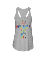 Makeup Brushes in her hand Ladies Flowy Tank tile