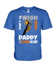 Lineman kid V-Neck T-Shirt tile