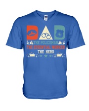 Police dad V-Neck T-Shirt tile