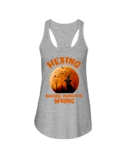 Cat Hexing because murder is wrong Ladies Flowy Tank tile