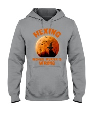 Cat Hexing because murder is wrong Hooded Sweatshirt tile