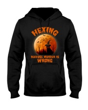 Cat Hexing because murder is wrong Hooded Sweatshirt front