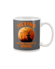 Cat Hexing because murder is wrong Mug tile