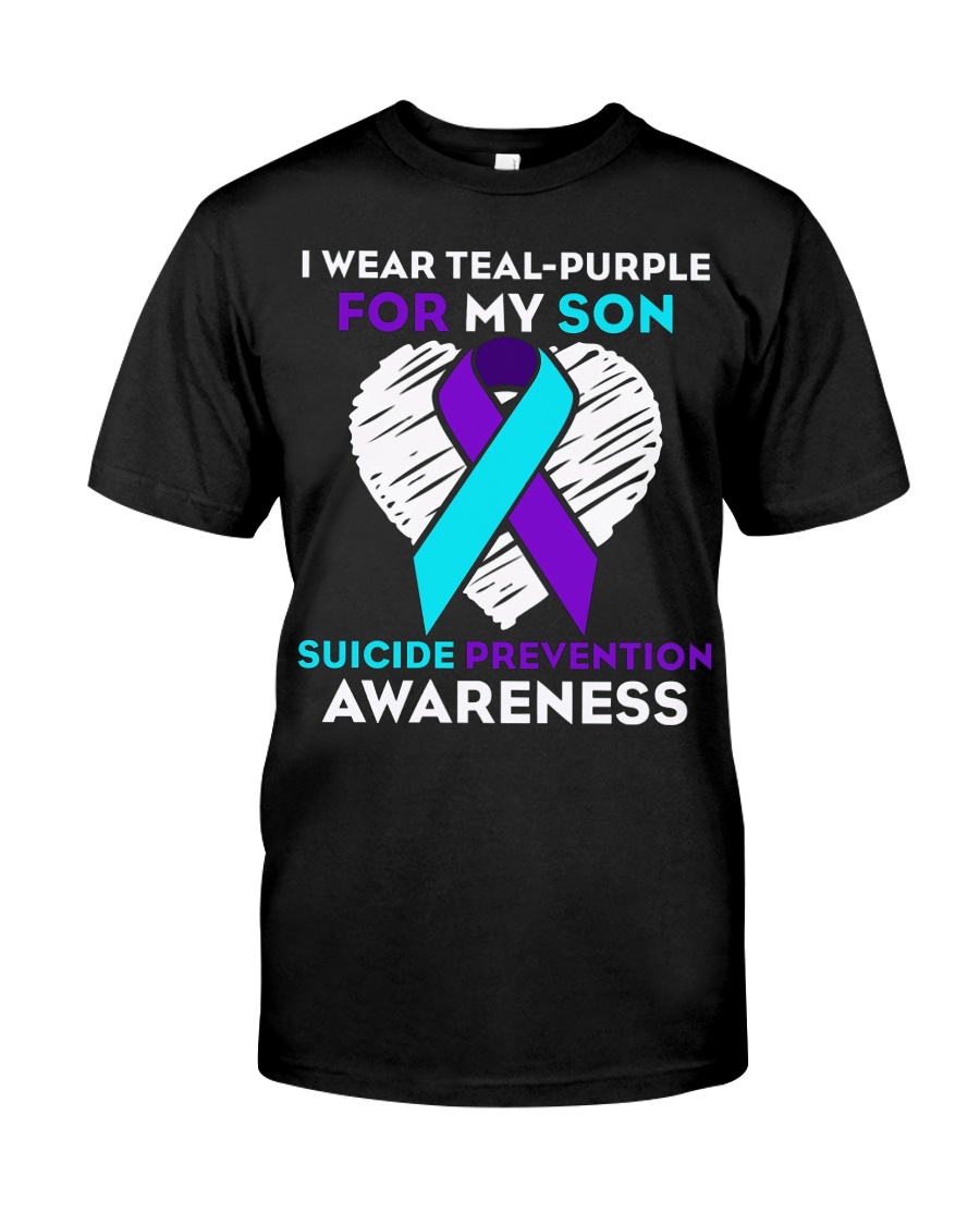 suicide prevention awareness shirt i wear teal pur Classic T-Shirt