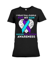 suicide prevention awareness shirt i wear teal pur Premium Fit Ladies Tee thumbnail