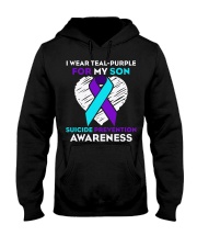 suicide prevention awareness shirt i wear teal pur Hooded Sweatshirt thumbnail