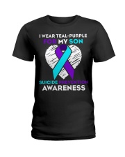 suicide prevention awareness shirt i wear teal pur Ladies T-Shirt thumbnail