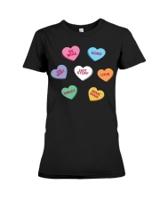 men women kids valentines day conversation hearts Premium Fit Ladies Tee thumbnail