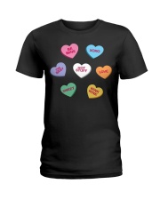 men women kids valentines day conversation hearts Ladies T-Shirt thumbnail