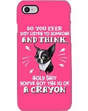 Boston Terrier you've got the IQ of a crayon for boston terrier lover Phone Case tile