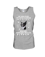 Boston Terrier you've got the IQ of a crayon for boston terrier lover Unisex Tank tile