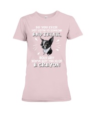 Boston Terrier you've got the IQ of a crayon for boston terrier lover Premium Fit Ladies Tee tile