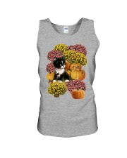 Cat flower pumpkin for cat lover Unisex Tank tile